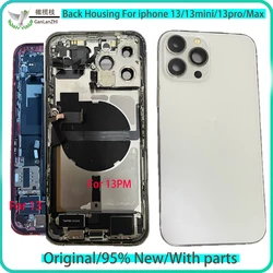 For IPhone 13 Pro Max Back Cover Middle Frame Housing Full Assembly Disassembled with Wireless Assembly Replacement