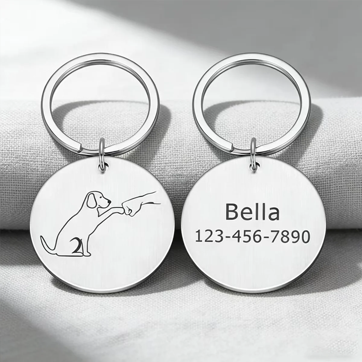 Personalized Carving Dog Tag - Customized Name and Phone Num