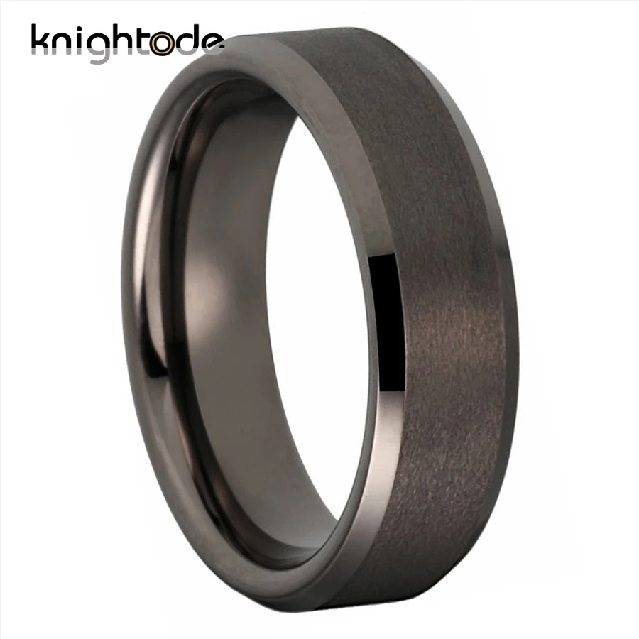 Fashion Gunmetal Color Tungsten Carbide Rings for Men Women Engagement Wedding Band Can Engraving Name Date Comfort Fit