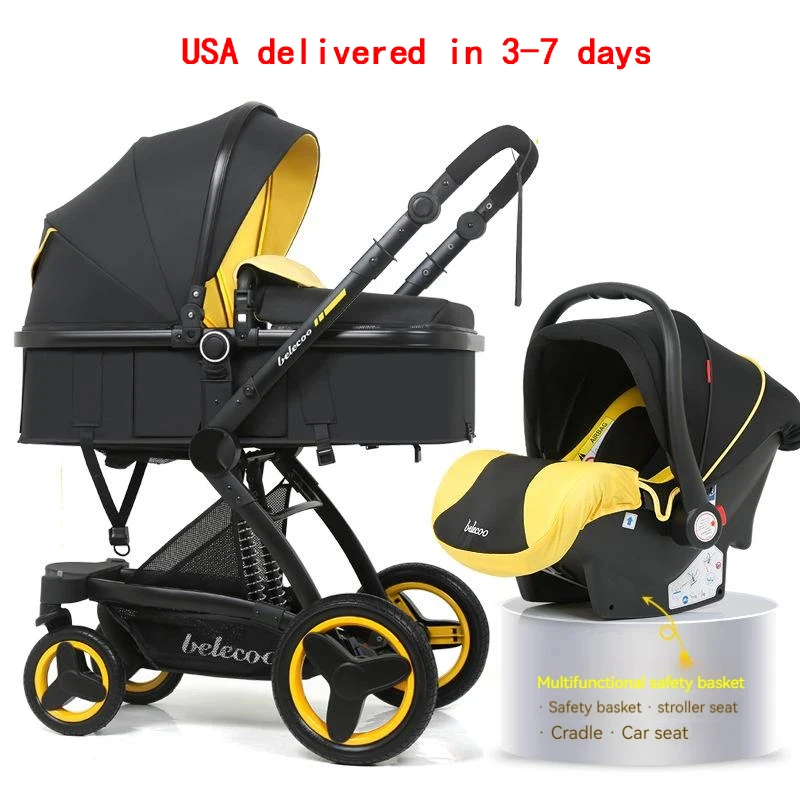 Baby Stroller 3 in 1 With Car Seat Baby Cart Foldable Baby Carriage Prams For Newborns Pram