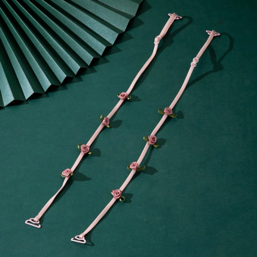 

Anti-slip Women Bra Straps Adjustable Elastic Shoulder Straps Thin Belt Rose Flower Lingerie Strap Wedding Party Dress