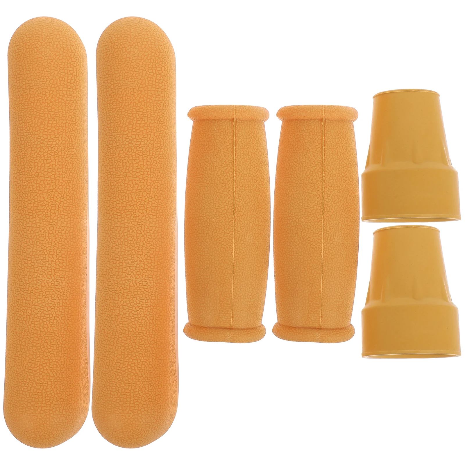 

6pcs Orange Underarm Crutch Accessories Comfortable Grip Handle Soft Rubber Replacement Pads Non Forearm Crutch Pads