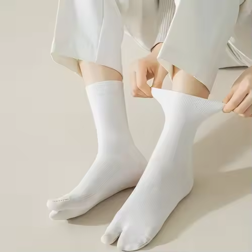 Fashion Japanese Style Tabi Toe Socks for Men Women Summer Fiber Two Finger Socks Kimono Flip Flop Sandal Split Tabi Toe Sock - Image 2