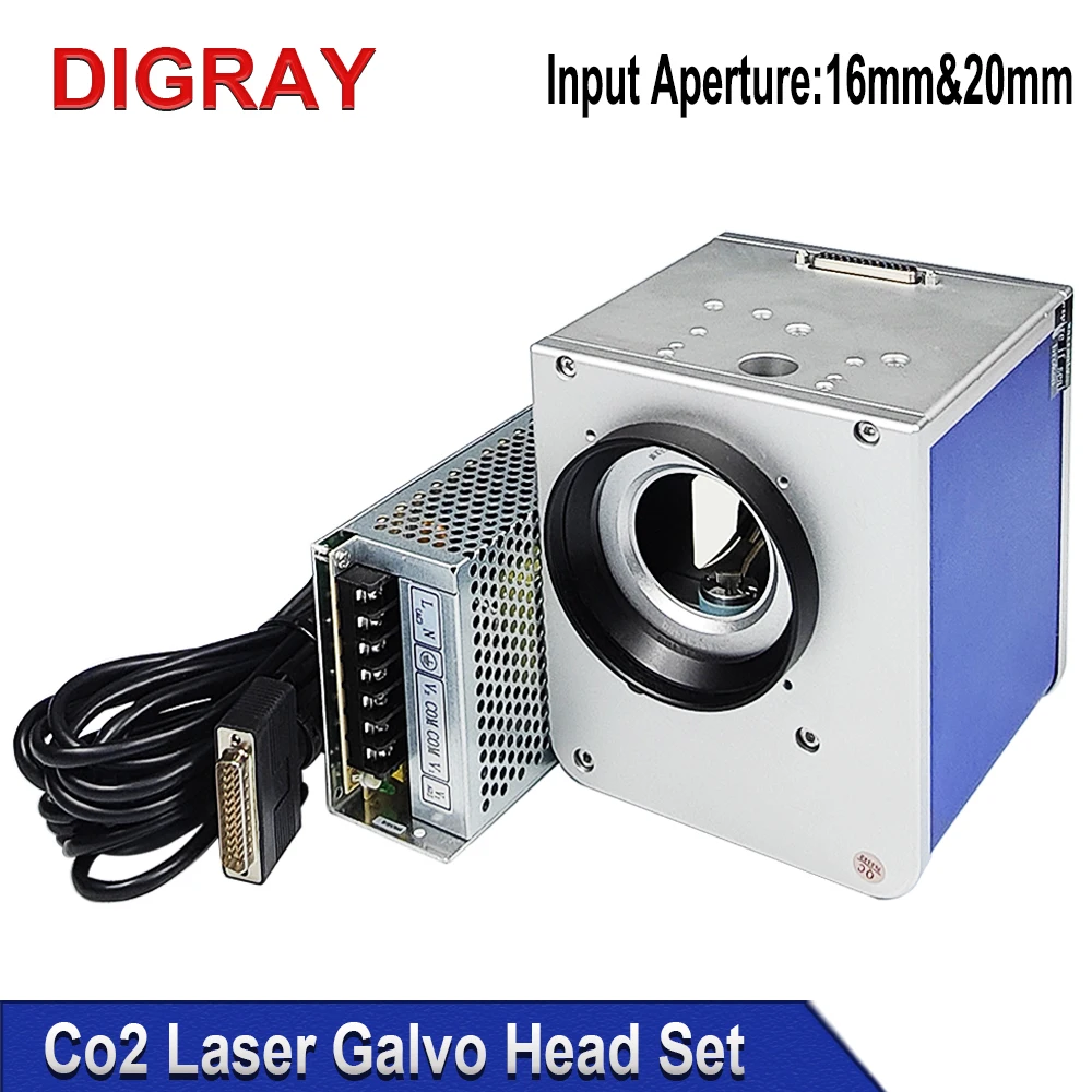 DIY máquina de marcação a laser CO2 com fonte de alimentação, Scanning vibratório cabeça grupo, 10.6um, 10600nm, abertura de entrada, 16mm, 20mm