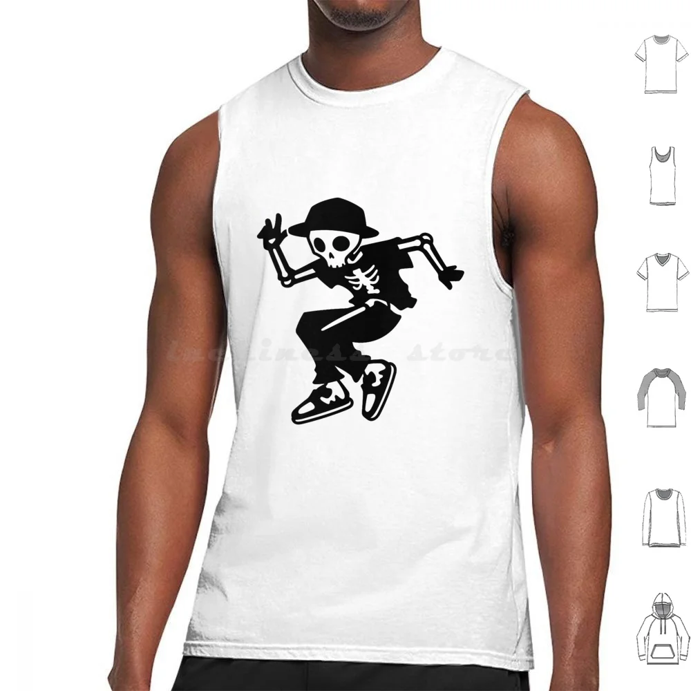 Dance With Death , Hip Hop Funny Dancing Skeleton Tank Tops Vest Sleeveless Baldurs Gate 3 Videogame Logo Insignia Gate 3