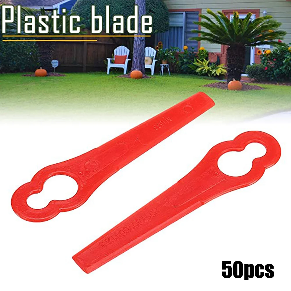 

50pc Plastic Blades BrushCutter For KULLER For BOSCH For OZITO Cordless Grass Trimmer Blades Red Lawnmower Garden Power Tool Set
