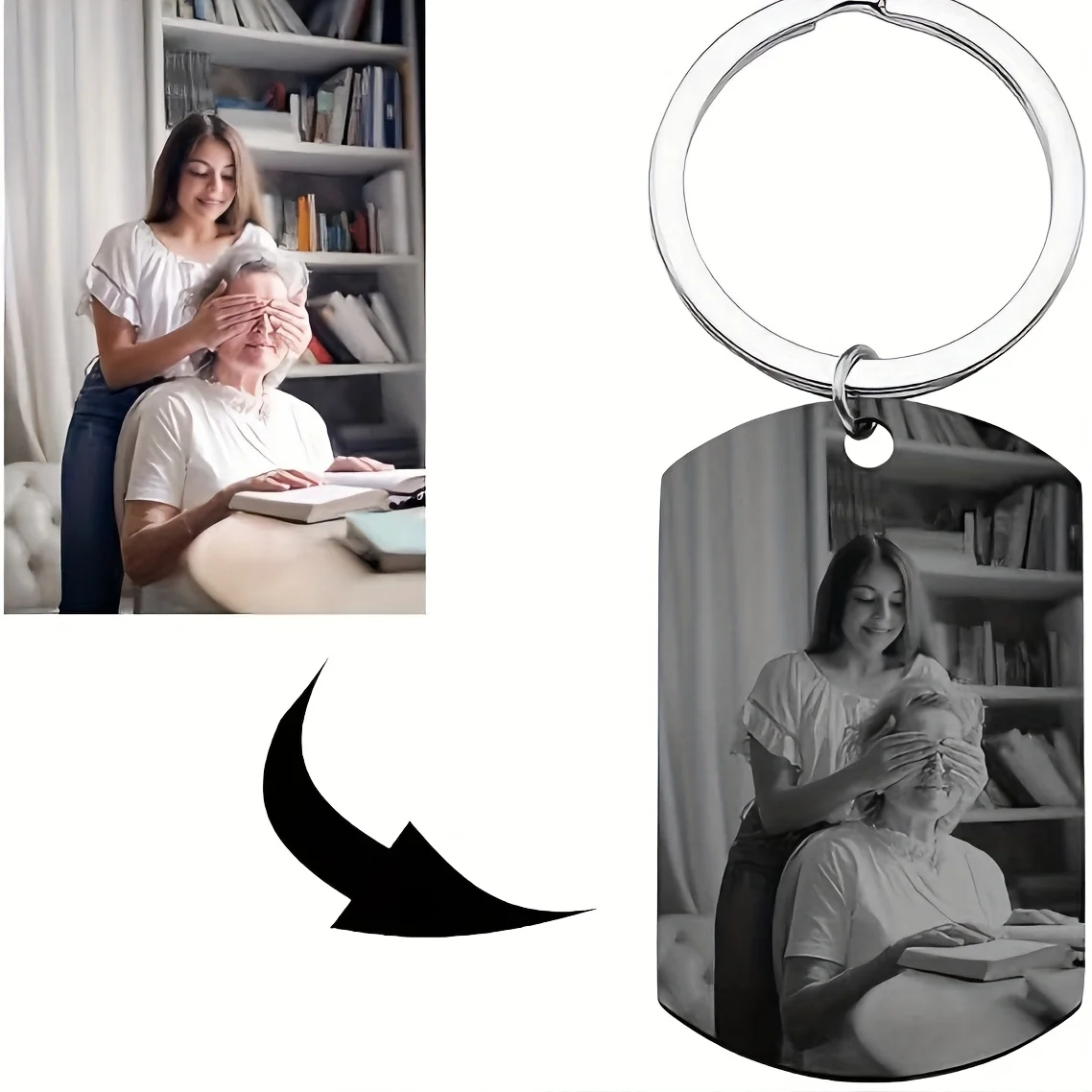 Custom Photo Keychain with Unique Pendant