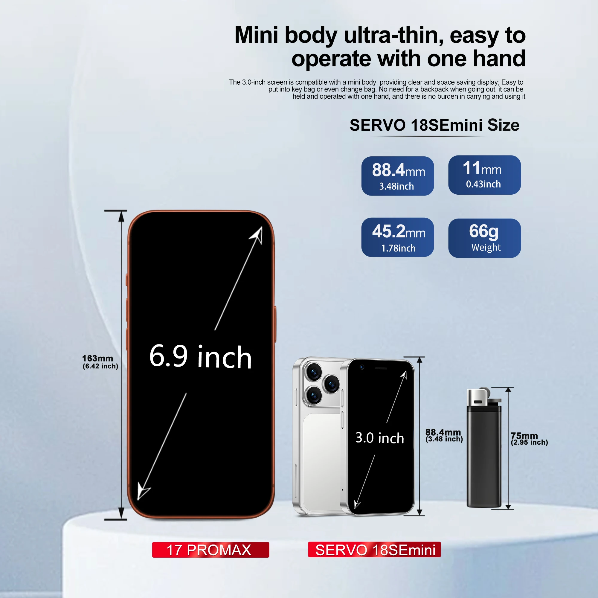SERVO 18SE mini Smartphone 2026 3.0-inch Display Android 8.1 2GB+16GB 3G Network Dual Card Standby WiFi Small Smart Phones image 6