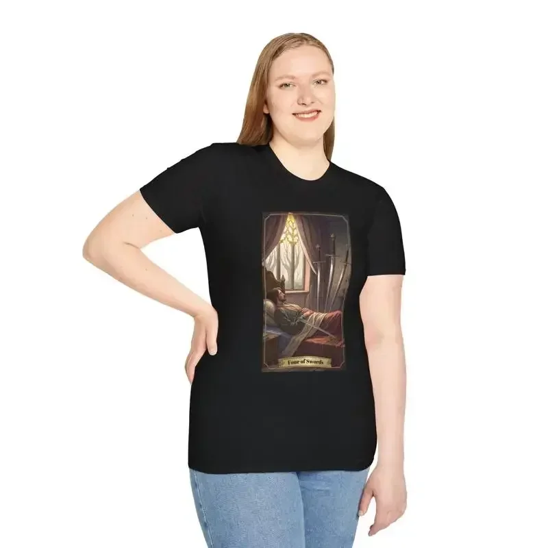Four of Swords Tarot Card Art T Shirt Fear anxiety stress feeling overwhelmed