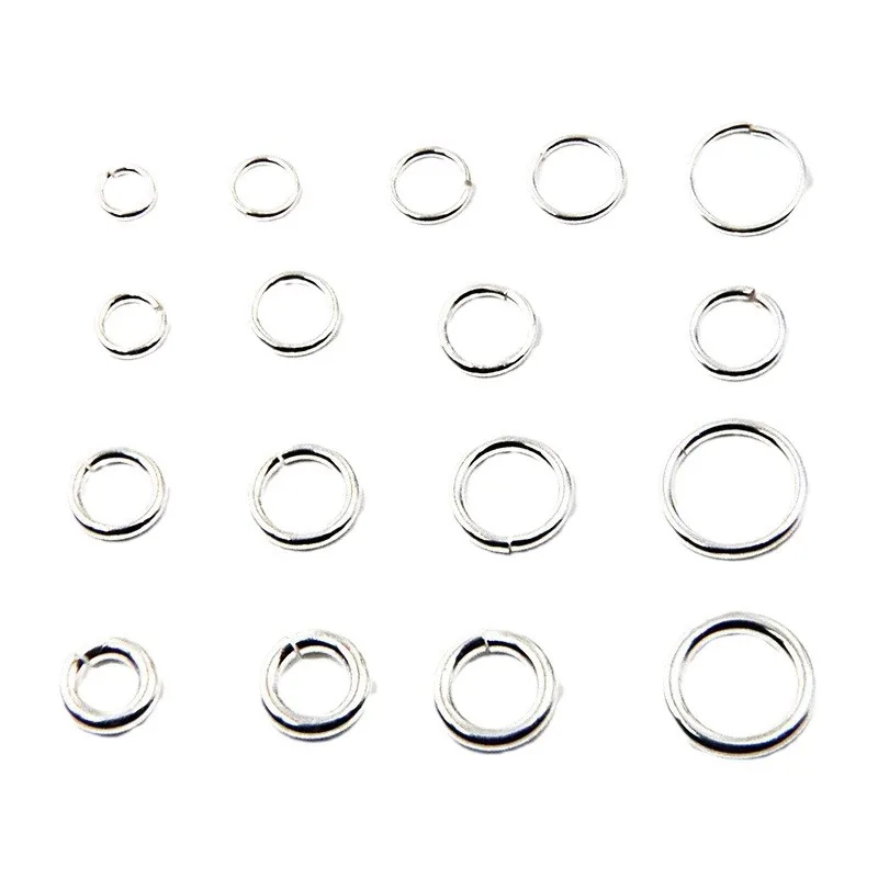 10Pcs/lot 100% S925 Sterling Silver open Ring Accessories Small circle hanging bracelet necklace diy silver jewelry material