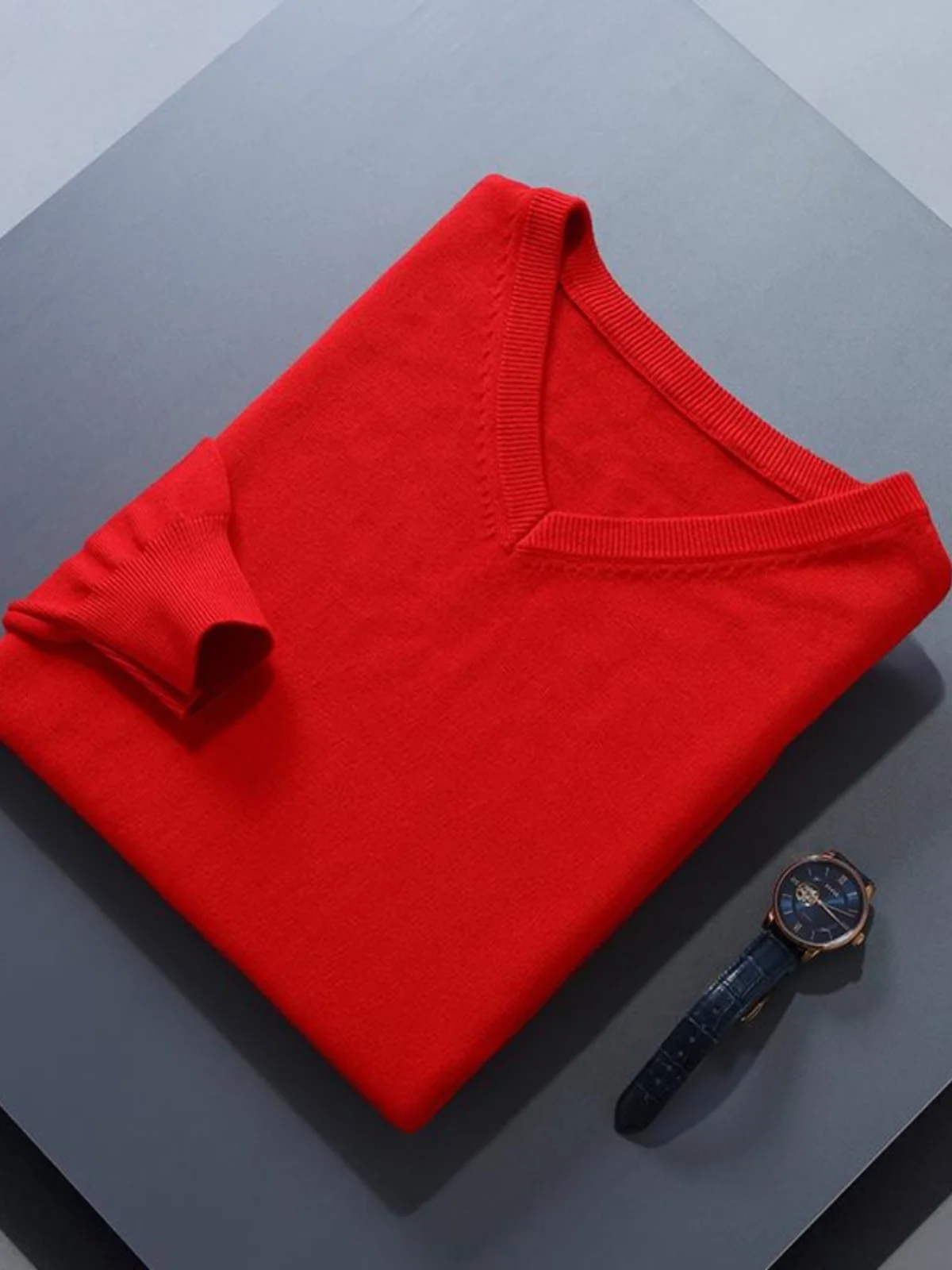 

Men's Thiened V-Ne Wool Sweater Casual Loose Knitted Sweater Youth Base irt Soft Wool Blend Faion Urban Sle