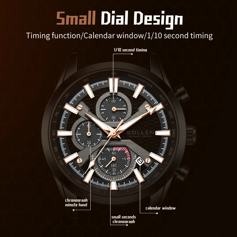 Men's Military Style Quartz Watch - Digital Analog Display with Luminous Hands, Chronograph & Splash Resistant Stainless Steel B