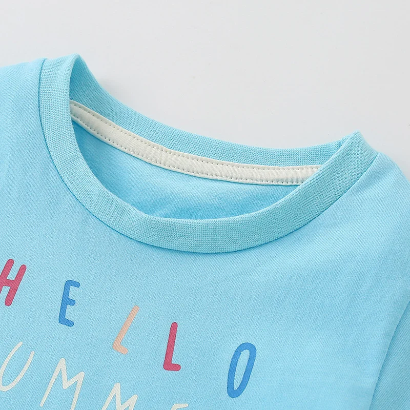 Jumping Meters 2-7T New Arrival Flamingo Summer Girls T Shirts Short Sleeve Hot Selling Kids Tees Tops Baby Costume Baby Shirts