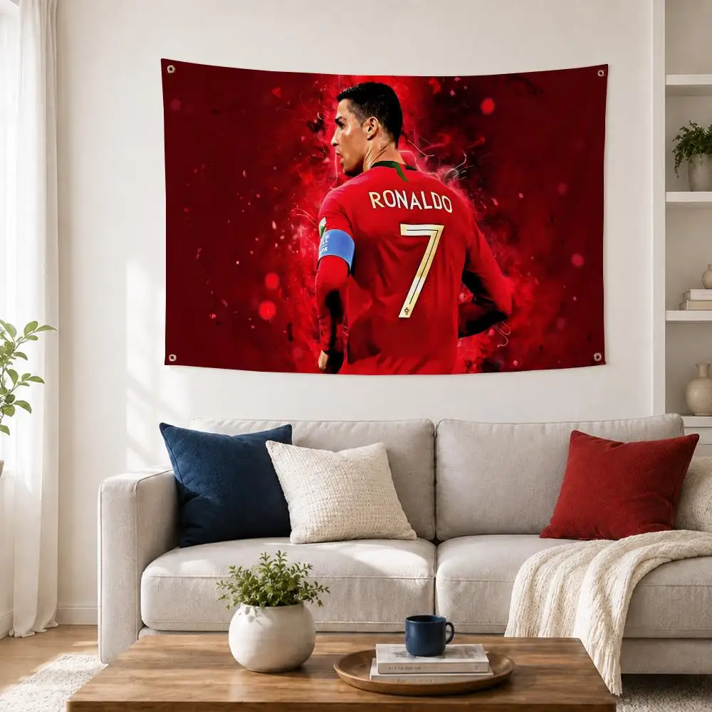 Athlete Cristiano Ronaldo Flags Home Bedroom Wall Flag, Outdoor Concert Background Art Banner
