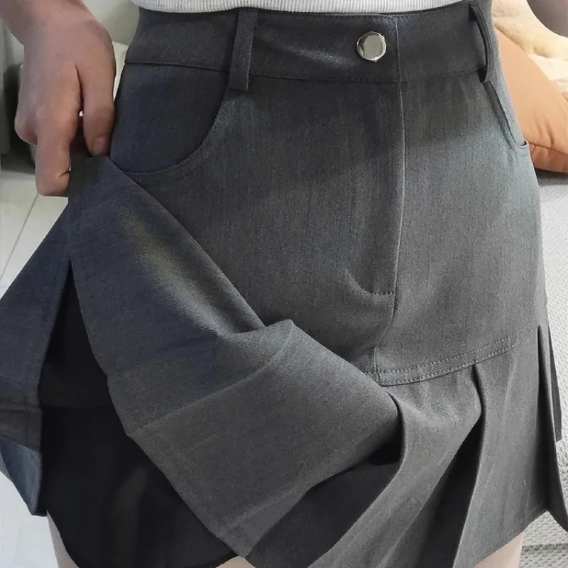 

Плиссированные юбки женские летние ретро студенческие корейские модные мини-трапеции с высокой талией классические универсальные повседневные для отдыха привлекательные на каждый день