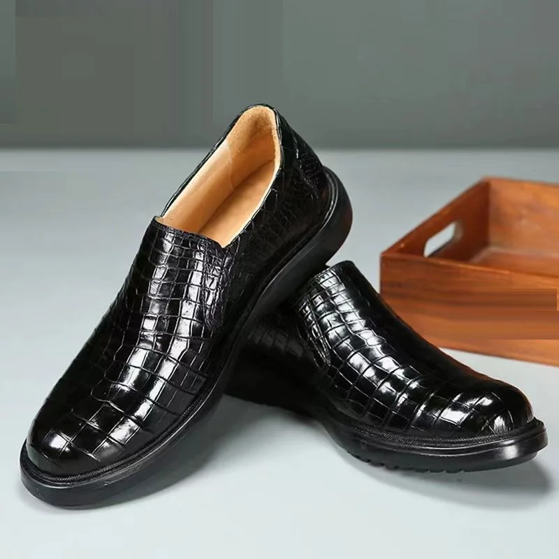 2023 new arrival Fashion Crocodile Skin causal shoes men,male Genuine leather sneakers  pdd260