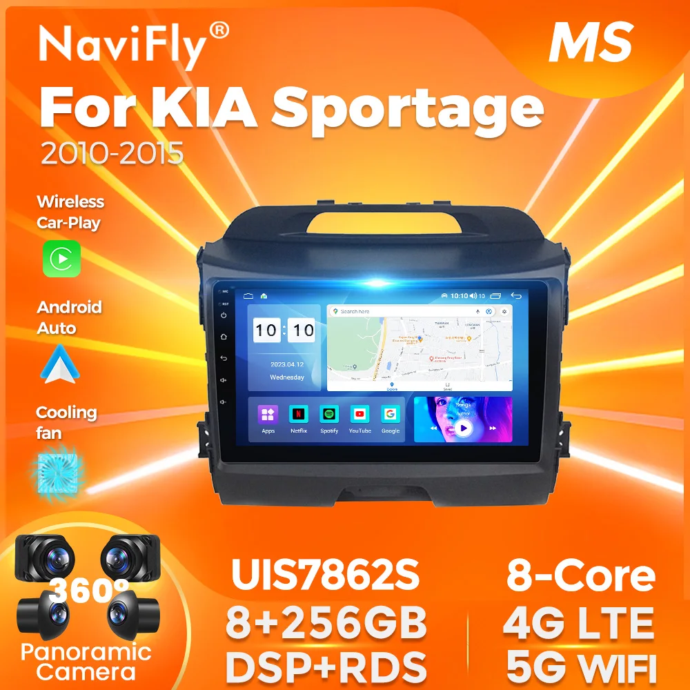 NaviFly FYT 7862S 8G 256G Android All In One Car Intelligent System For Kia Sportage 3 SL 2010 - 2016 Built In Carplay DSP GPS