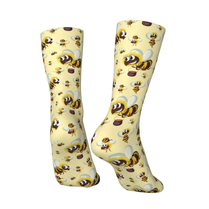 

Custom Bumble Bees Pattern Dress Socks for Men Women Warm Fashion Novelty Crew Socks