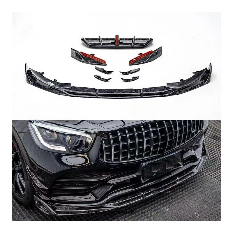 

forMercedes Benz GLC43 Dry Carbon Fiber Front/Rear Lip Spoiler with Exhaust Protection Decoration Bumper Accessory