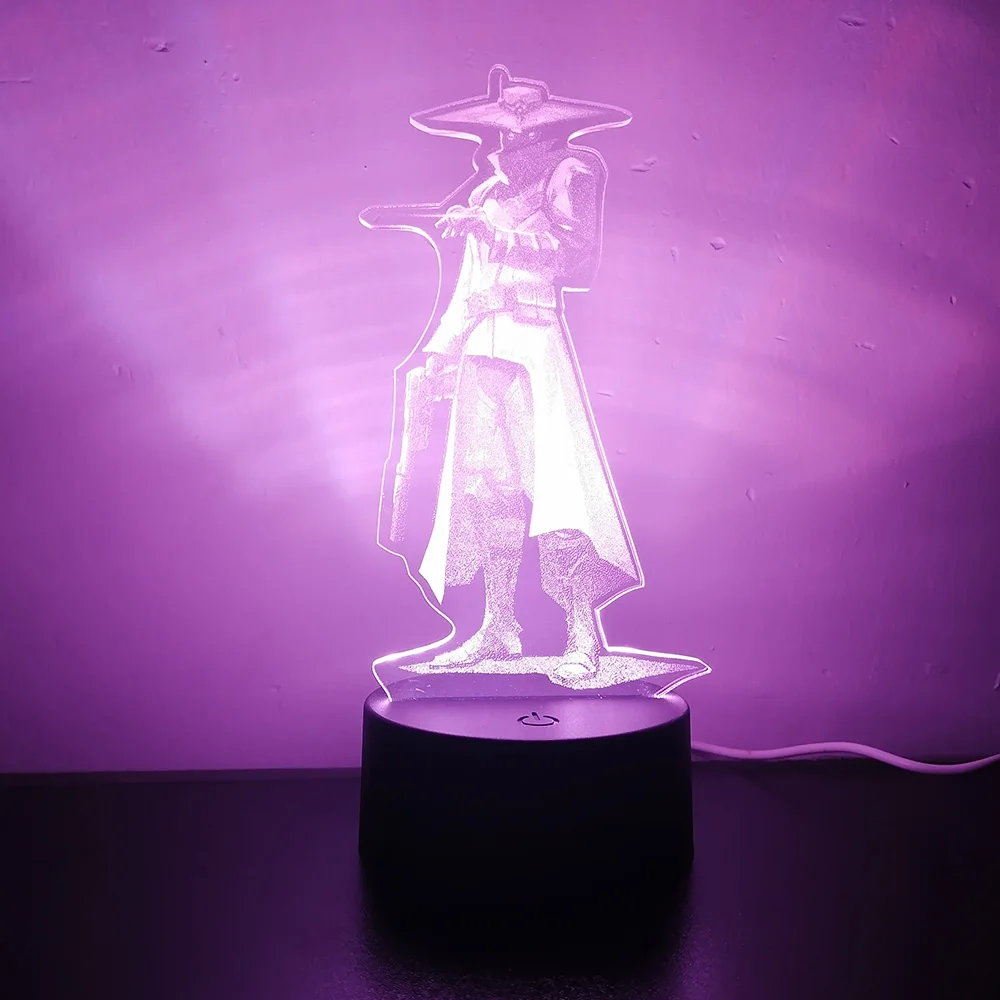 Valorant Figure Cypher 3d Led Lamp For Bedroom Custom Hero Write Name Night Lights Gaming Room Decor Brithday Gift