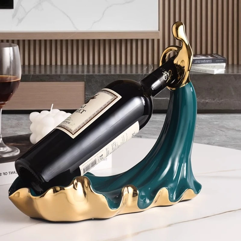 Ceramic Wine Rack Modern Luxury Wine Bottle Holder Creative Restaurant Decorative Barware Shelf Kitchen Home Bar Accessories