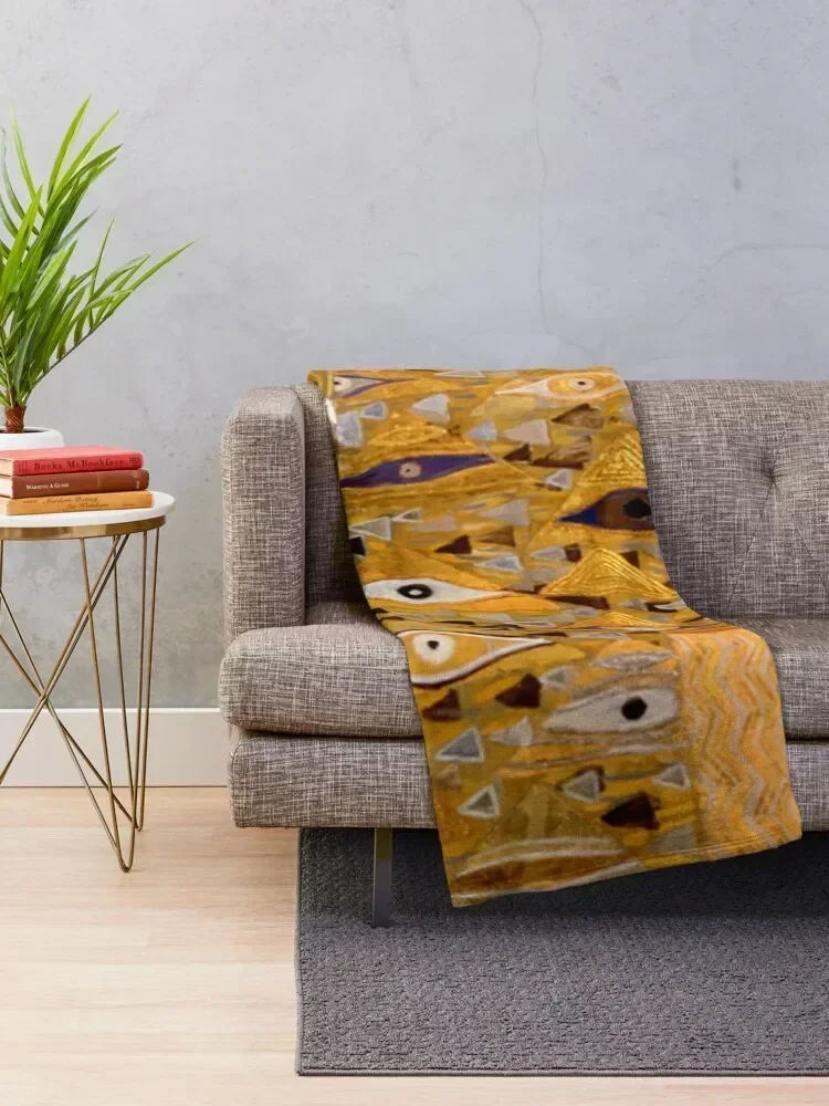 Adele Bloch-Bauer I - Detail by Gustav Klimt Gold Throw Blanket Kid'S Tourist Giant Sofa Multi-Purpose Blankets