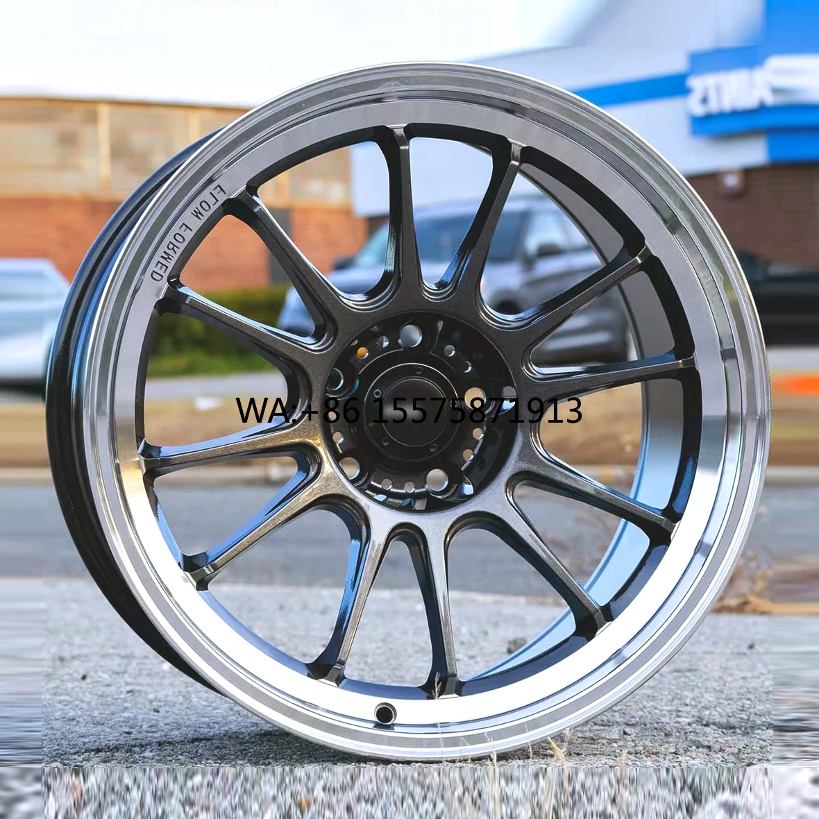 

For Flow Formed Deep Dish Racing Wheels 17 Inch 17X9J ET25 5x114.3 Aluminum Alloy Gloss Black Mazda MX-5 for Subaru WRX Mitsubis