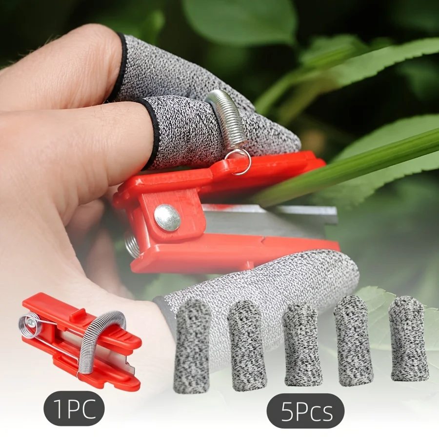 6-piece picking thumb clip set - single-handed pruning tool for fruit, vegetables, flower and plant gardening
