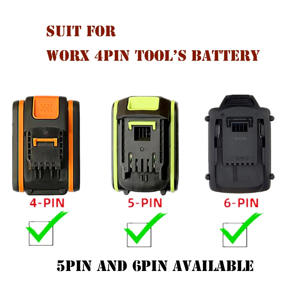 Adapter konwersji Worx 20V max akumulator narzędziowy 4pin 5pin 6pin praca dla makita dla dewalt dla milwaukee dla bosch 18V 20V akumulator
