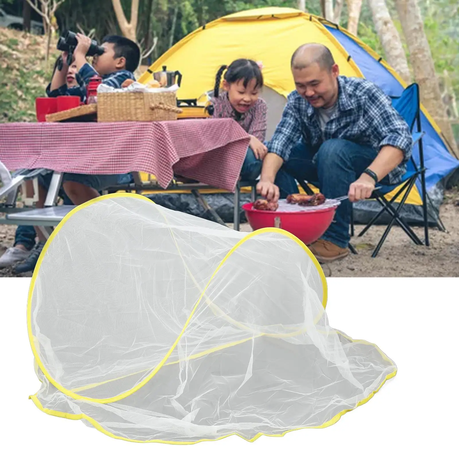 Foldable for outdoor Mosquito Mesh Cover - Easy Setup Anti-Mosquito for Camping & for outdoor Use