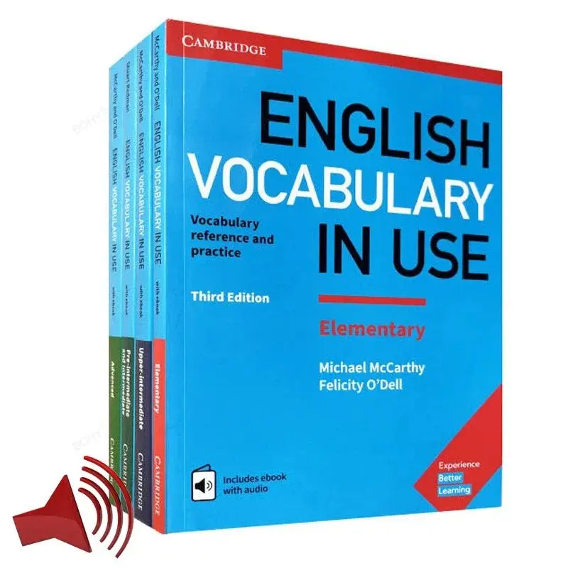 

4 volumes Cambridge English Vocabulary in Use :Pre/ Upper/Elementary/Advanced with Audio Free Color Version