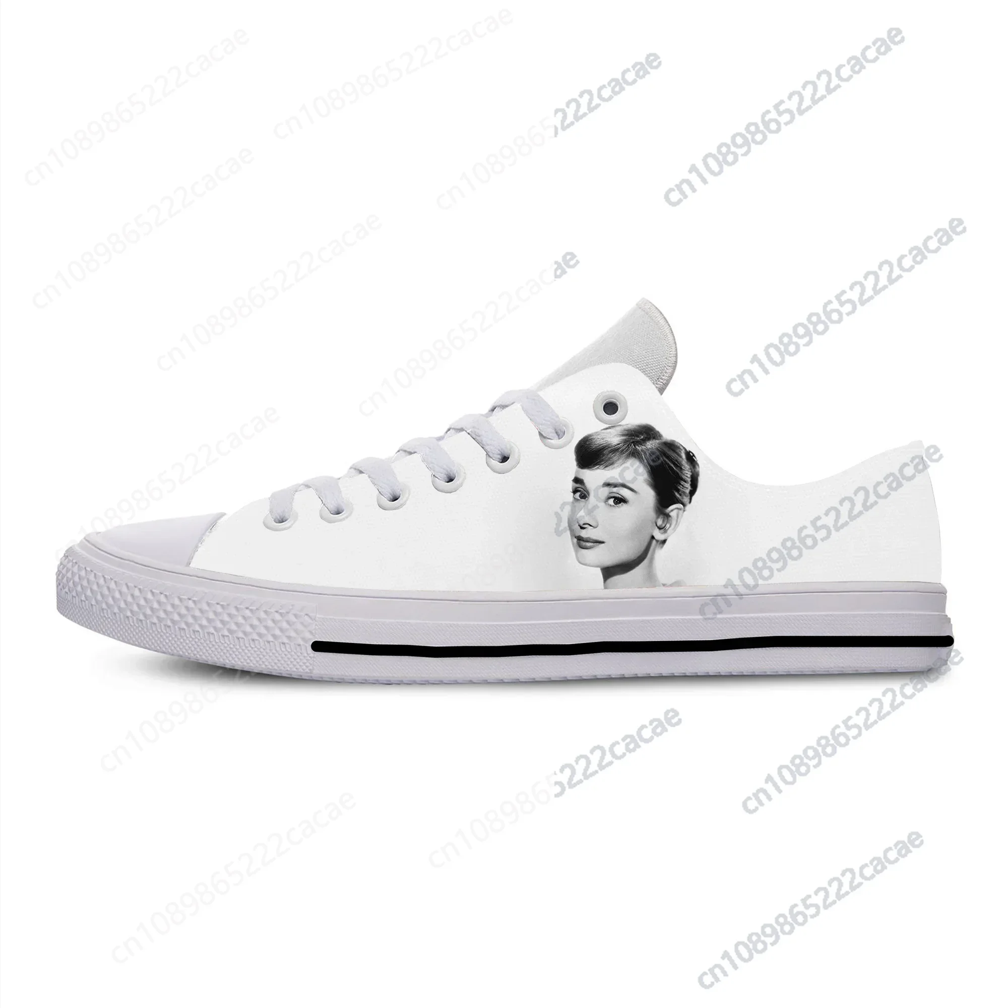 Anime Cartoon Audrey Hepburn Cute Fashion Popular Casual Cloth Shoes Low Top Lightweight Breathable 3D Print Men Women Sneakers