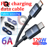 2M 120W 6A PD Fast Charging Data Cord Universal Dual Type-C Cable For Xiaomi HUAWEI Quick Charge Data Cables