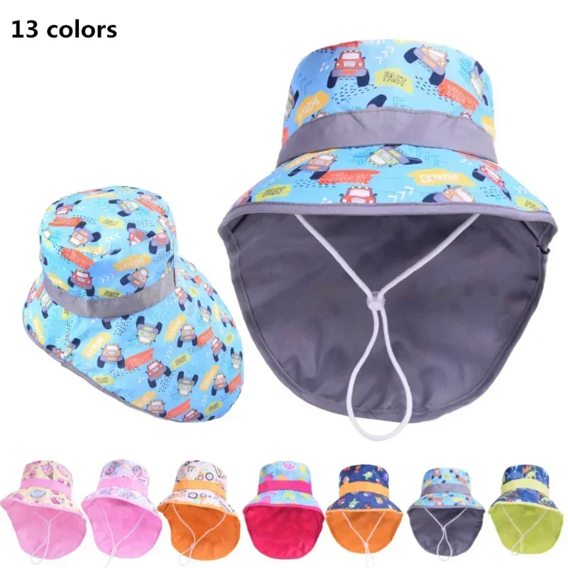 Spring Summer Cotton Baby Sun Hat for Girls Boys Baby Bucket Hat Outdoor Children UV Protection Beach Hat