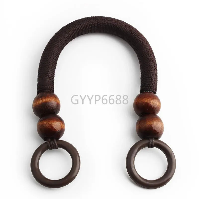 2-10-30PCS Nylon Wooden Beads Rope Handles For Handbag Shoulder Handmade Bead Rope Bag Handle DIY Purse Strap Bags Accessories