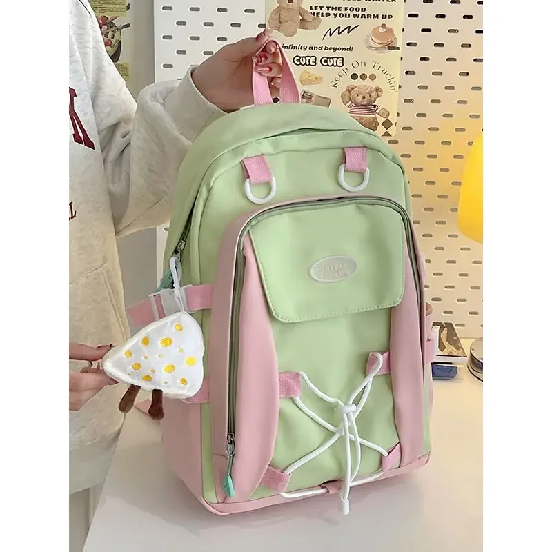 BOMO Vintage Womens Backpack Fashion Mix Colours High Capacity Backpacks for Ladies Sweet Kawaii Casual Versatile Female Bag