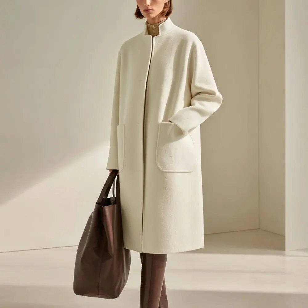 

Winter Casual Style Women's Coat Decorative Elements Absent Comfortable Fit Upperwear For Cold Weather