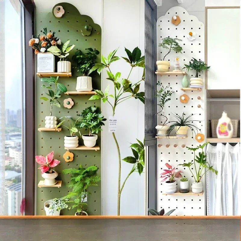 flower growing balcony hole board, window sill flower growing shelf, green plant storage