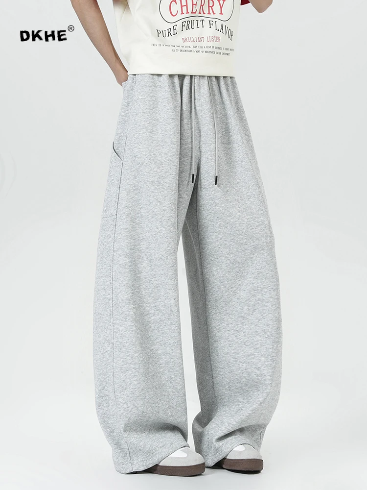 

American Retro ey Curved Blade Men's Loose plus Size Casual Sports Pants Floor-Length Wide Leg Long Trousers