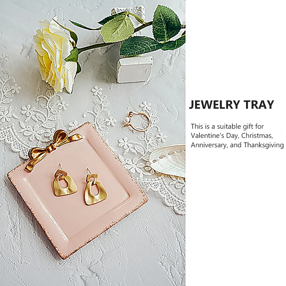 

1Pcs Vintage Resin Jewelry Tray Unique Decoration Display for Earrings Rings Desktop Ornament Photography Prop Jewelry Storage