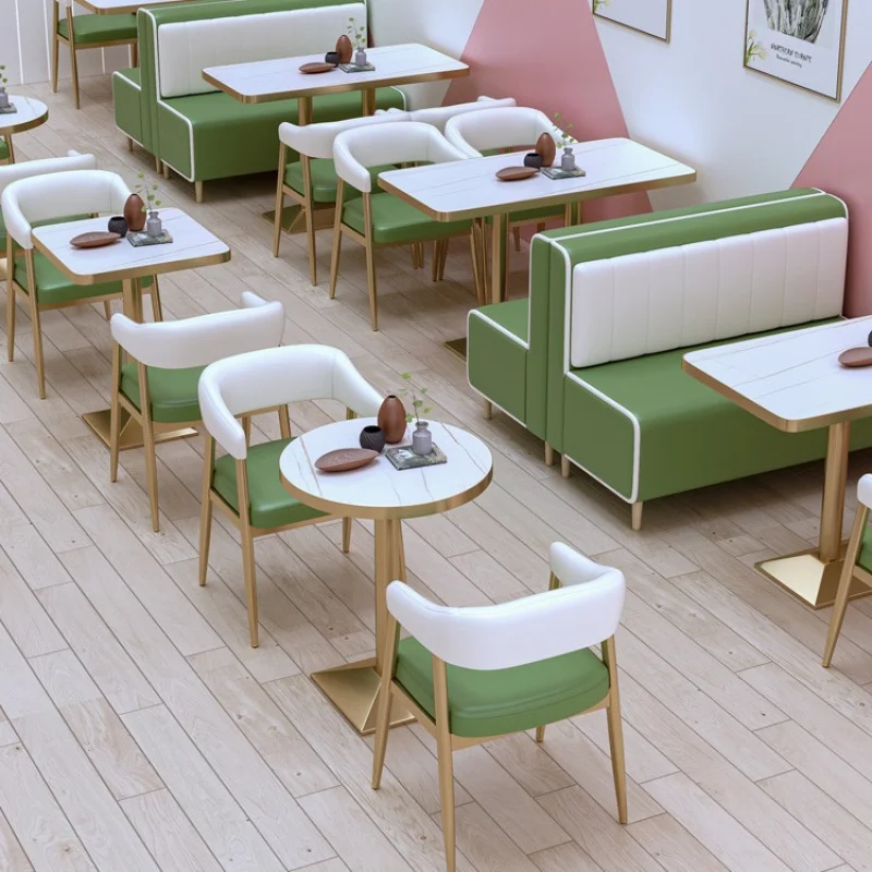 custom.Modern Design Table and Chair Combination Milk Tea Snacks Burger Dessert Shops Western Restaurants & Coffee Shops