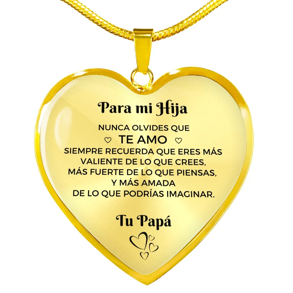 Spainish Para mi Hija 2022 New Women Fashion Necklace Gift for Daughter Girls Dropshipping