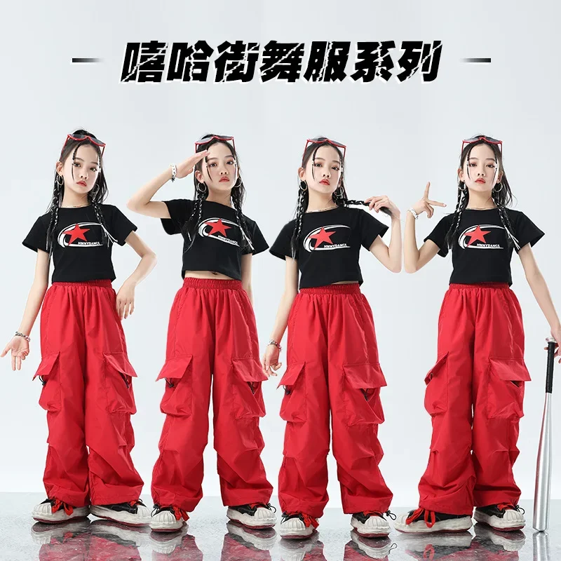 Jazz Dance Dress Girl Blast Street Costume Fashion Cool Hip Street Dance Children Fashion Dress Wear Suit