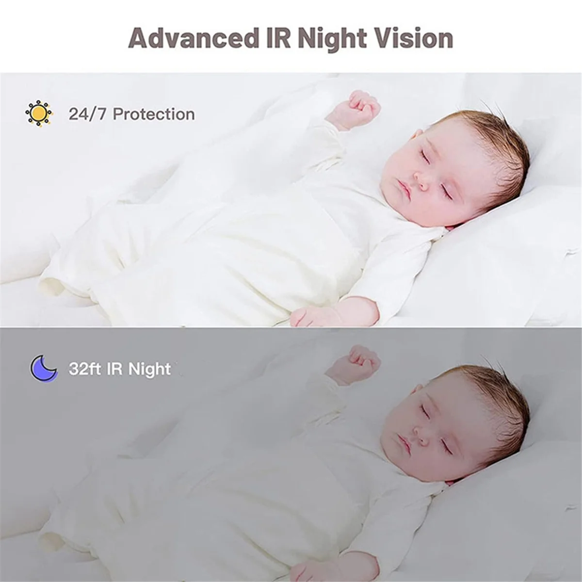 กล้องไร้สาย 1080P 355 °   กล้องมินิสัตว์เลี้ยงกล้องเฝ้าระวังวิดีโอพร้อม Wifi Baby Monitor สมาร์ทโฮมสีดํา US PLUG