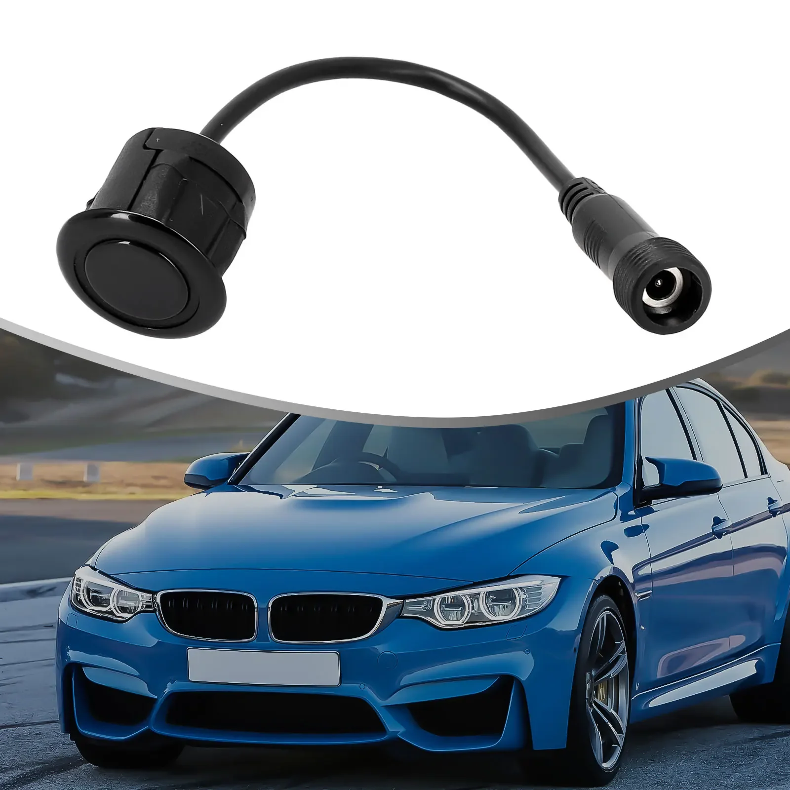 1pc Car Parking Sensor 18.5mm 0.14m Cable Black Car Reverse Parking Waterproof Sensor Sound Repair Parts Car Accessories