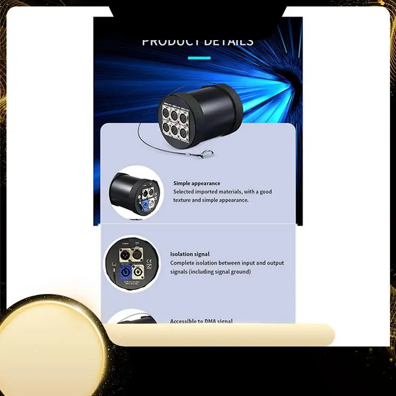 

6 Channel Signal Output Splitter DMX512 3-Pin Standard Signal Amplifier DJ Disco Stage Lighting Control