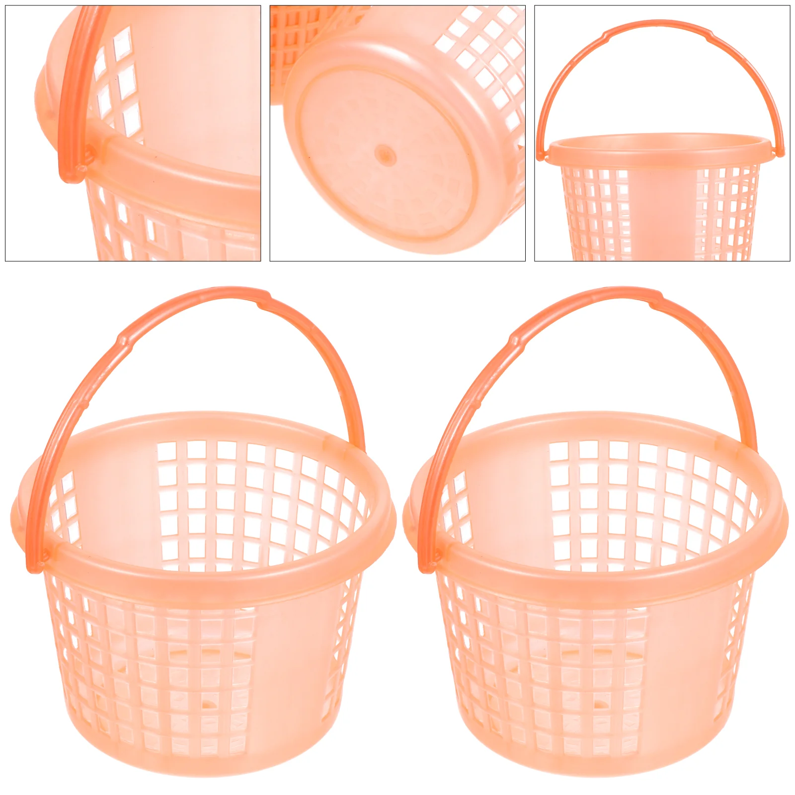 

10 Pcs Plastic Fruit Basket Fruits Baskets Vegetable Small Bright for Storage Pickup Containers