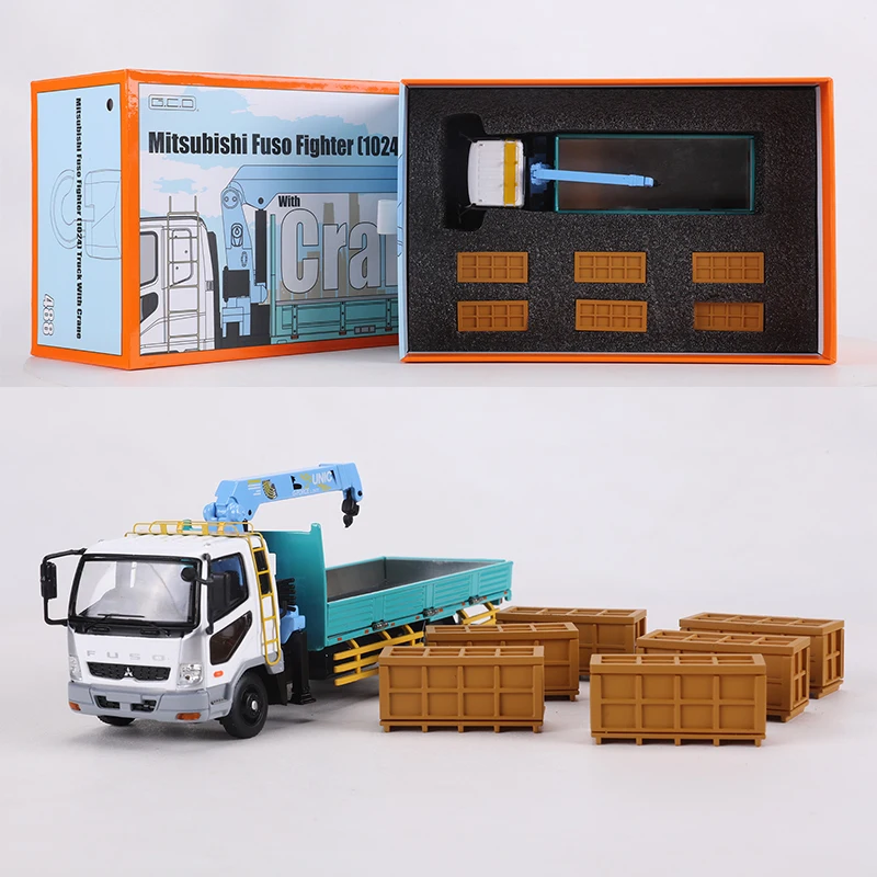 GCD 1:64 Fuso Fighter 1024 Truck Crane Truck Alloy Model Car