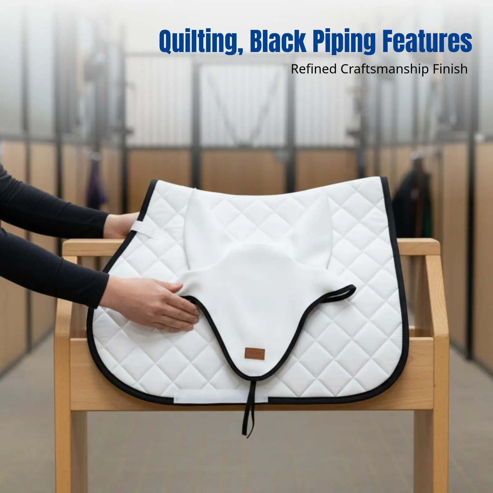 equestrian-saddle-pad-ear-bonnet-set-english-style-quilted-breathable-fly-protection-multi-color-adult