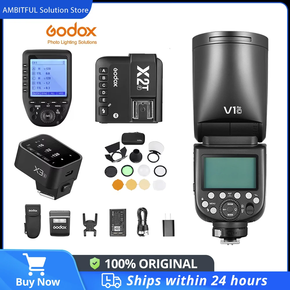 Godox V1 Pro V1Pro V1-C V1-N V1-S V1-F TTL ليثيوم أيون جولة رئيس كاميرا فلاش اللاسلكية Speedlight لكانون سوني نيكون فوجي أوليمبوس